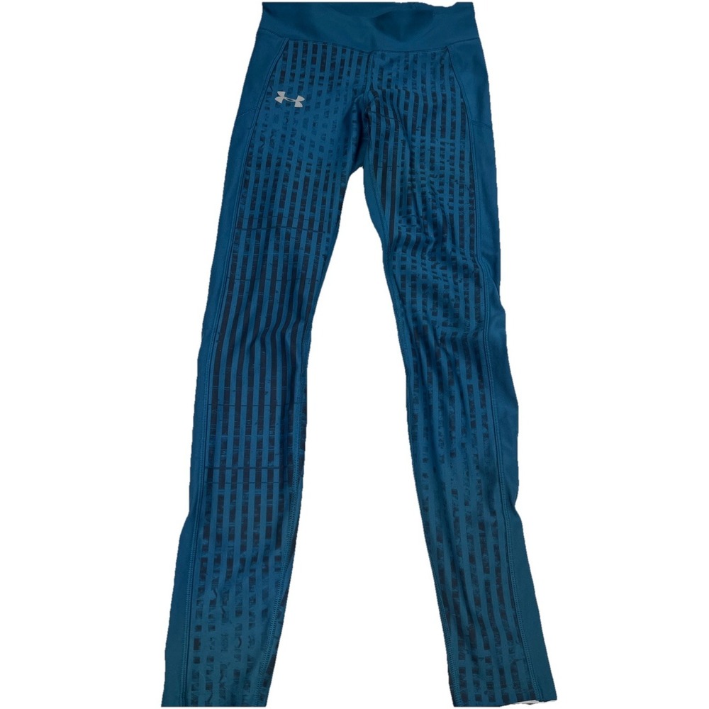 Under Armour Teal Logo Athletic Leggings Women's Size Small Compression